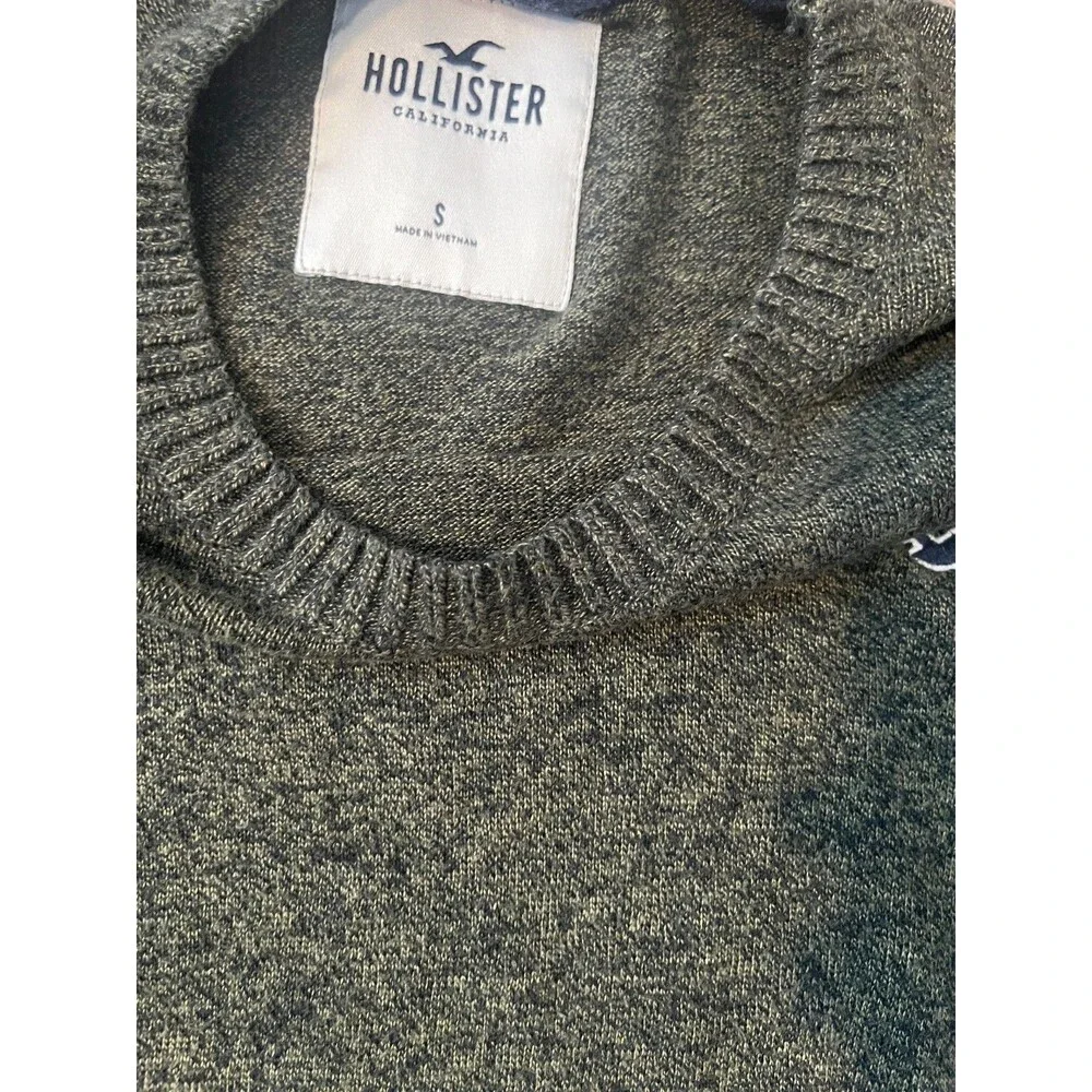 Hollister California Olive Green Heathered Crewneck Sweater S